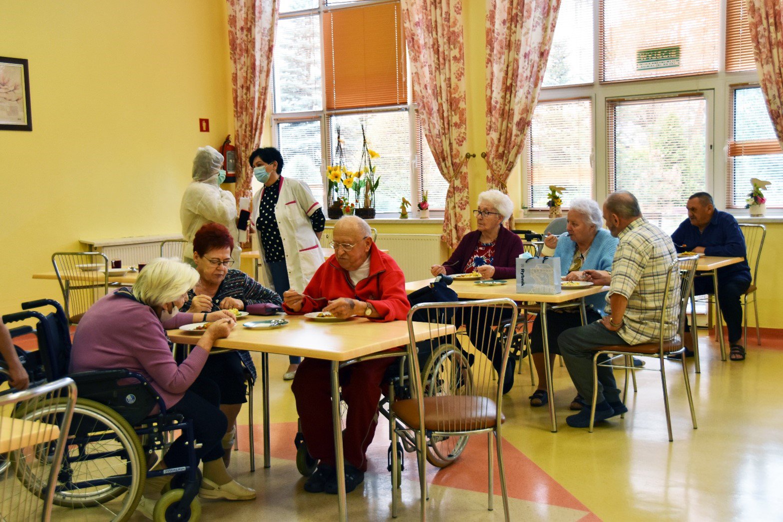 Residents enjoying plant-based meals in a Social Care Home in Rybnik, Poland