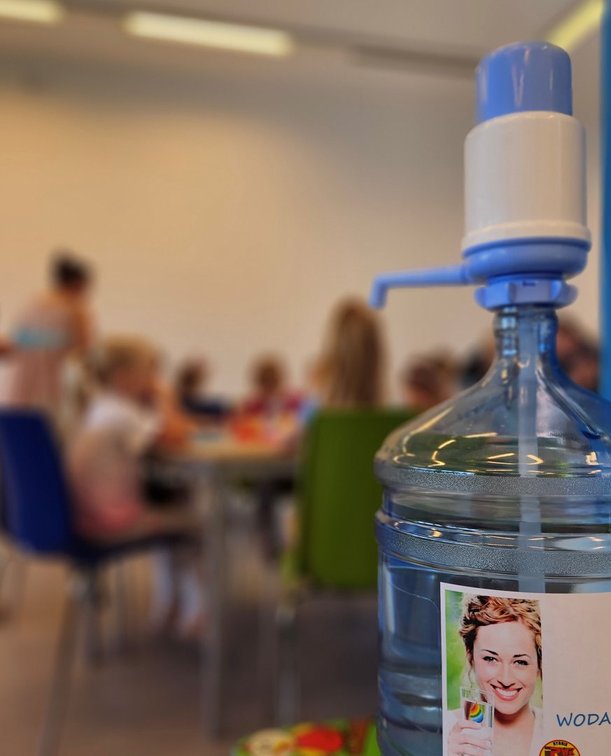 Tap water dispenser in school canteen.